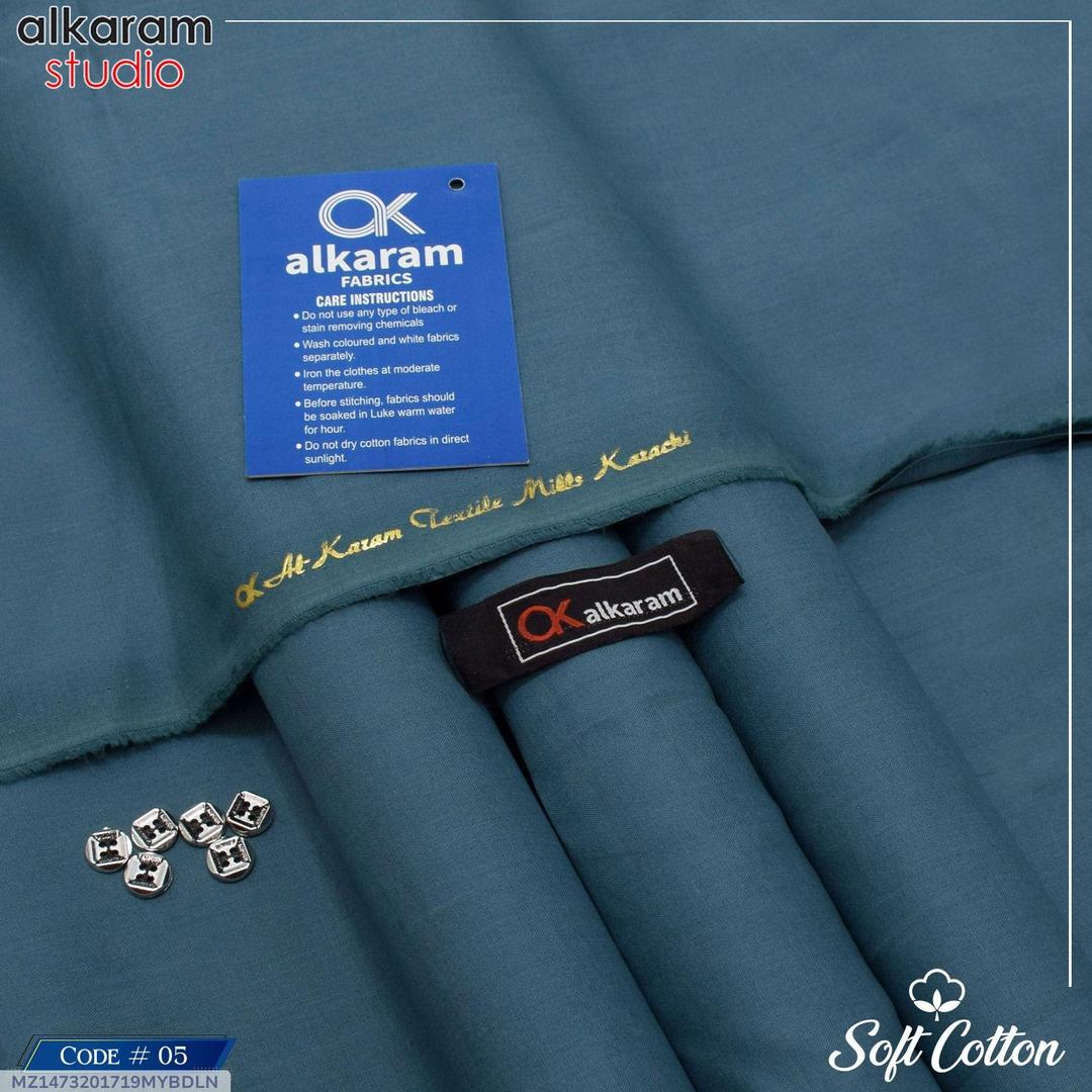 Cotton Plain Suit Turquoise 8 Buttons (Men Soft)