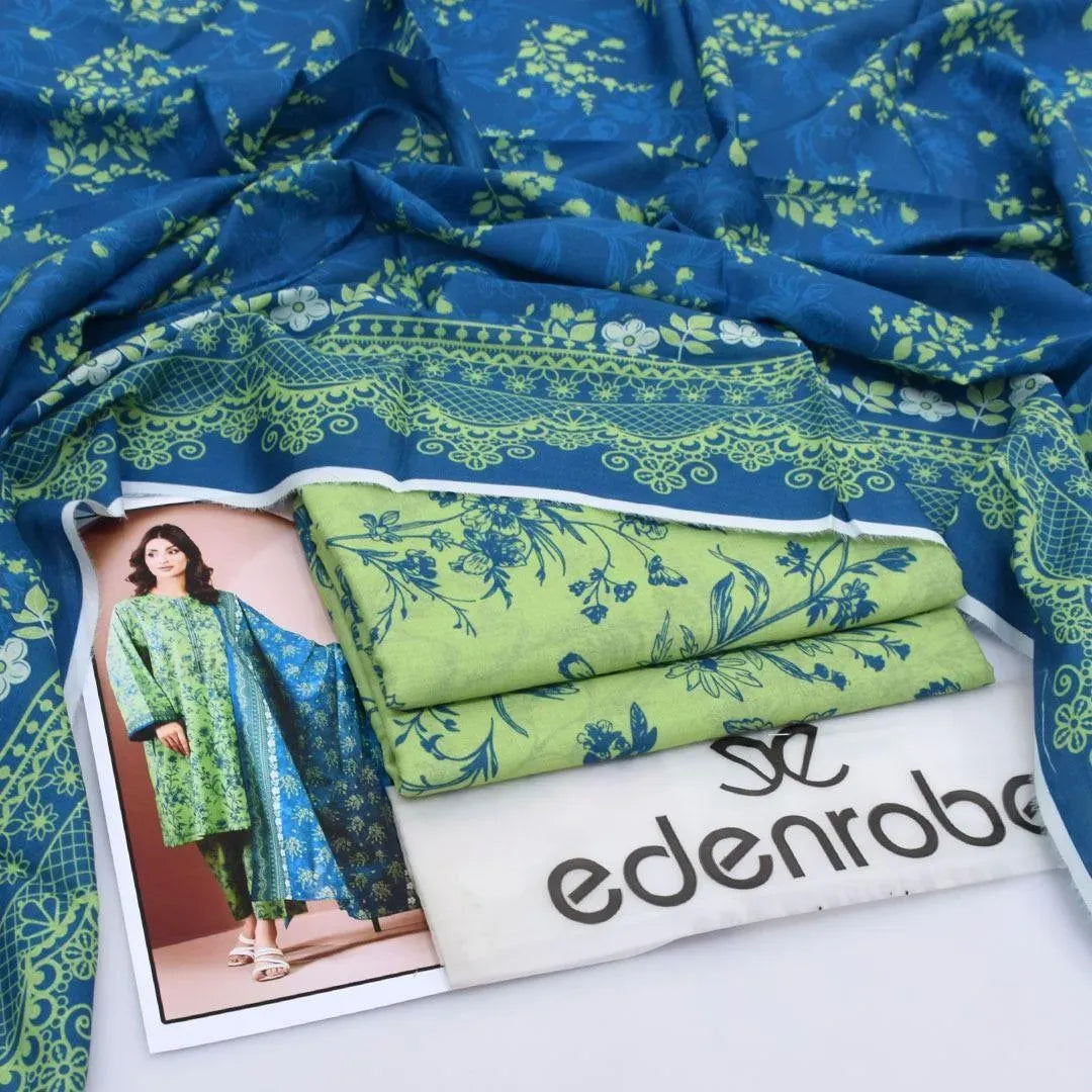 Digital Print Lawn 3-Piece Set Unstitched (Green)
