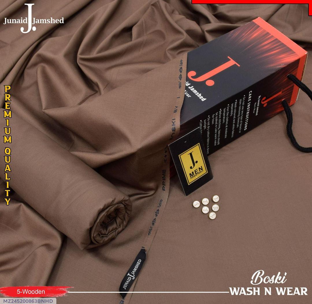 Men's Wash & Wear Plain Brown Suit Brown