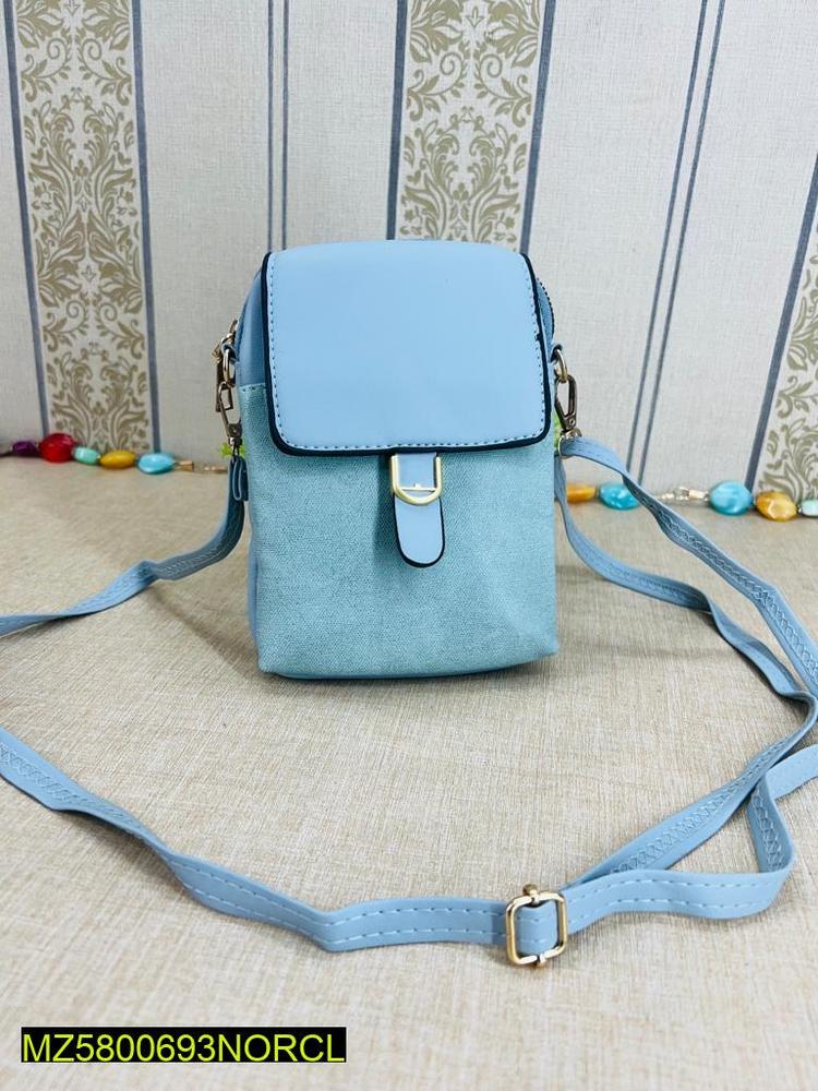 Soft Blue Phone Pouch with Adjustable Strap