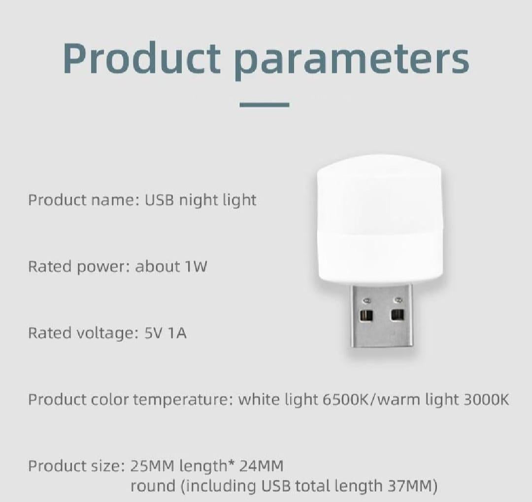 Mini USB Lights White Type-C Rechargeable