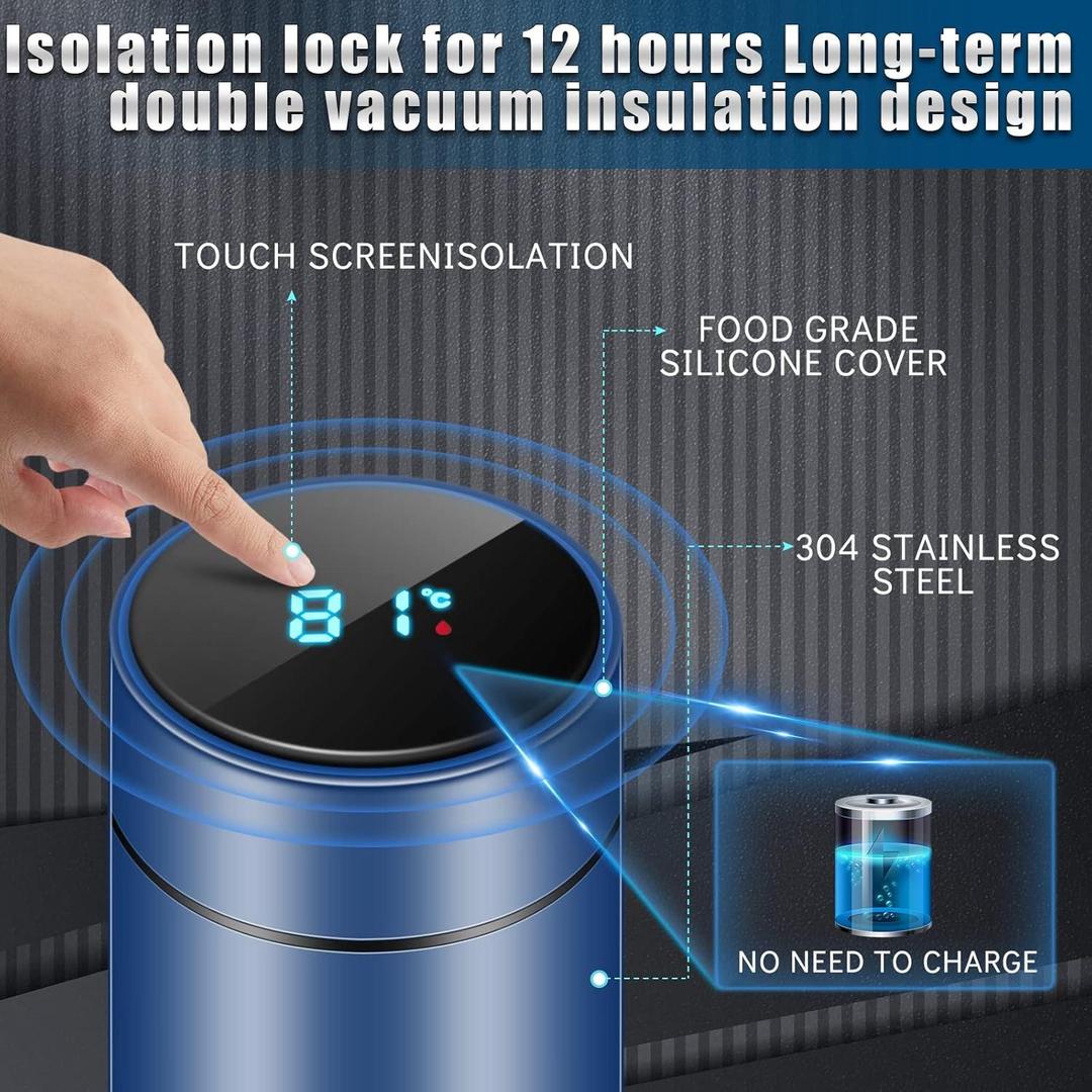 Insulated Stainless Steel Water Bottle with Digital Temp Display