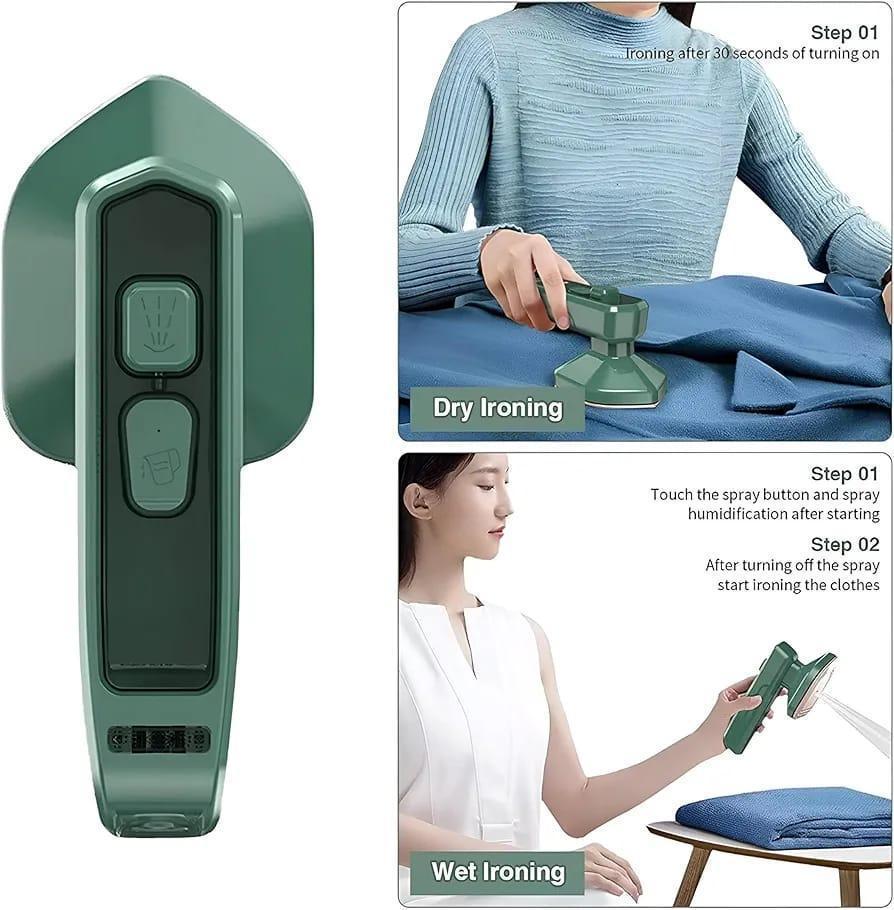 Foldable Steam Iron Green ABS Plastic
