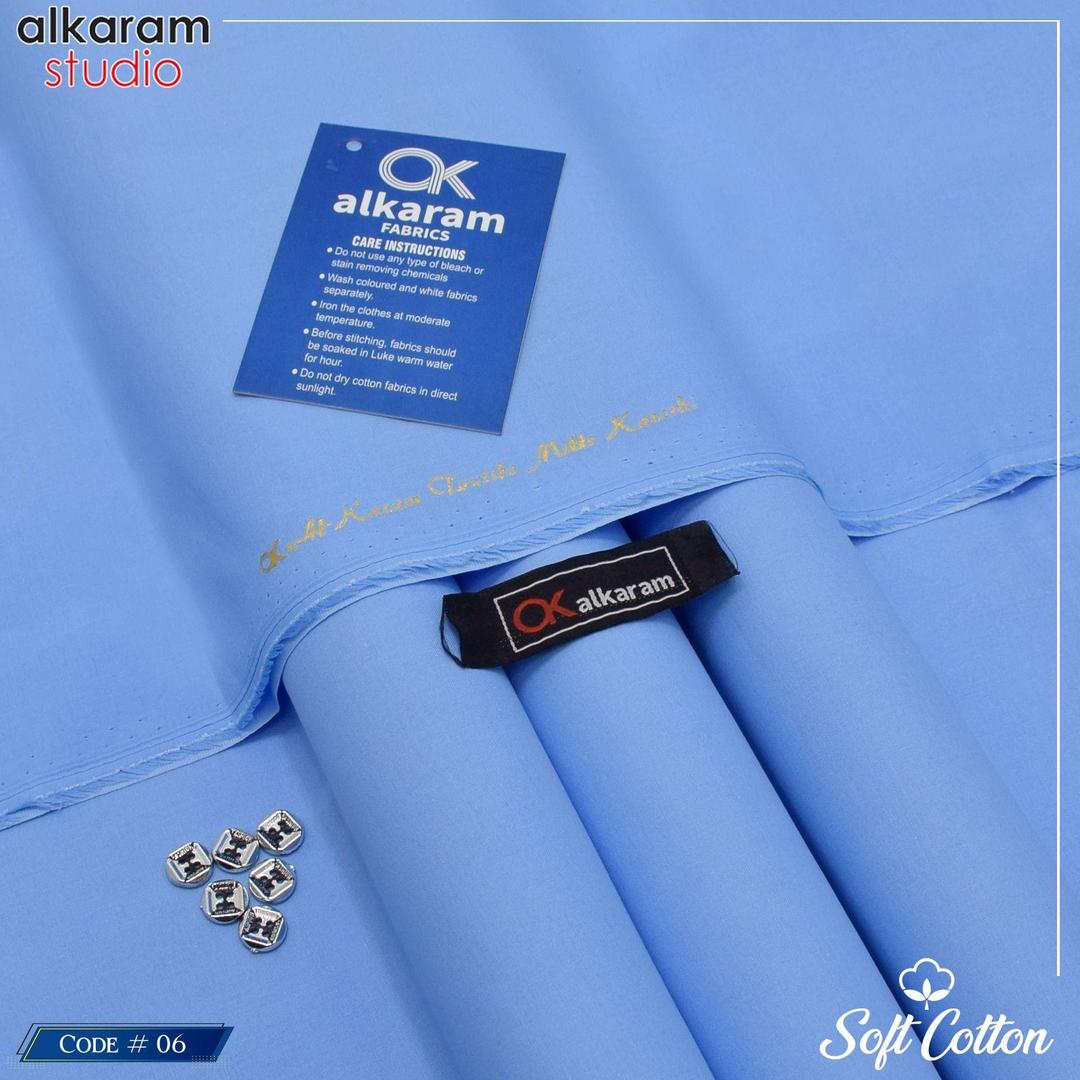 Men Soft Cotton Plain Suit Light Blue 8 Button