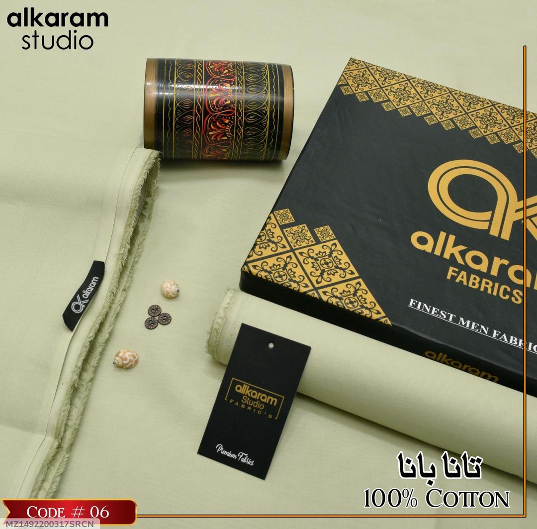 Cotton Plain Pista Green Suit for Eid & Weddings