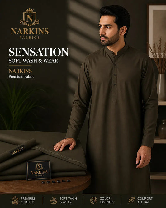 Narkis Wash & Wear Brown Suit All Season
