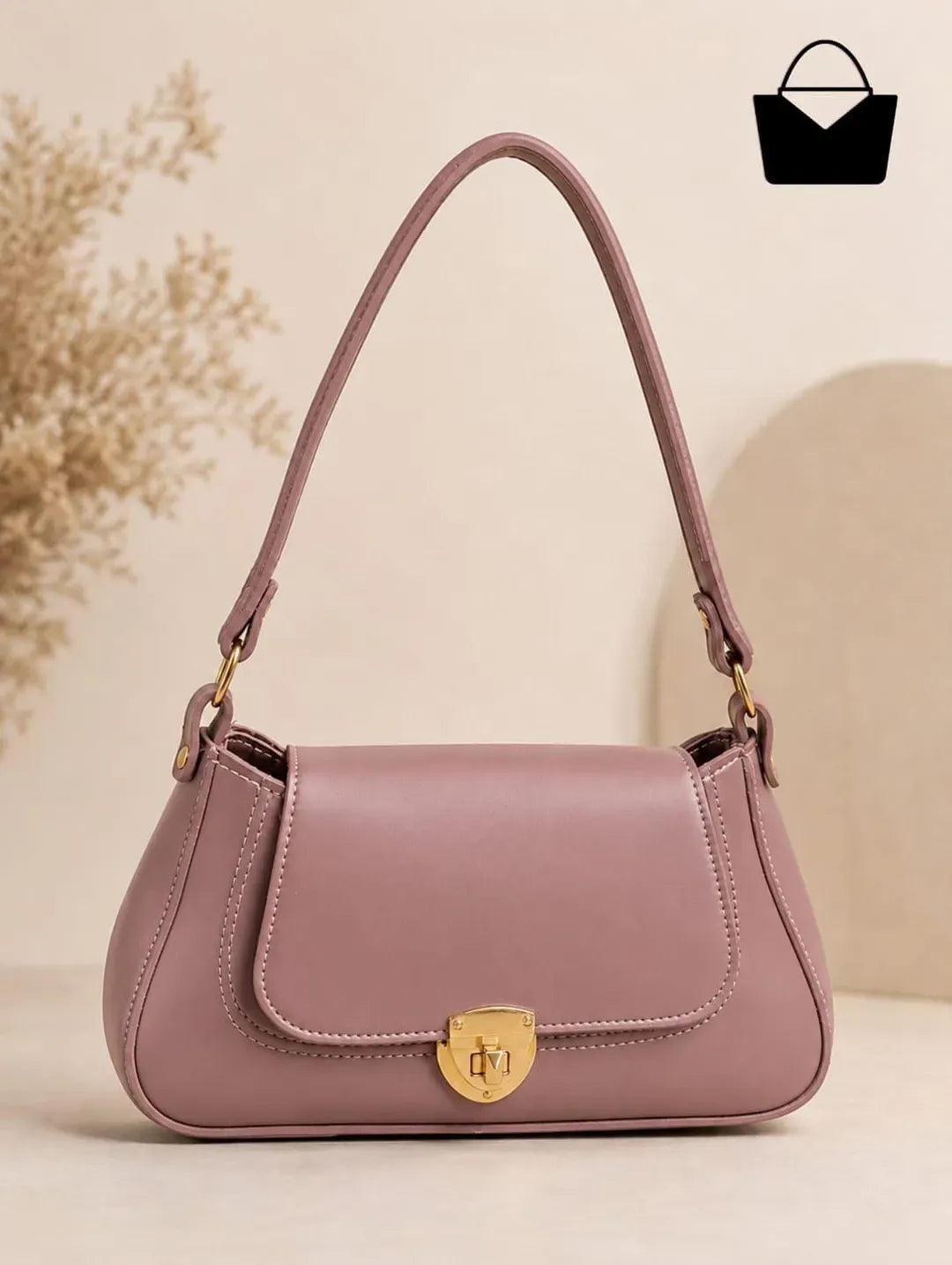 Women's Leather Shoulder Bag Black Blue Maroon Pink Beige 9x11"