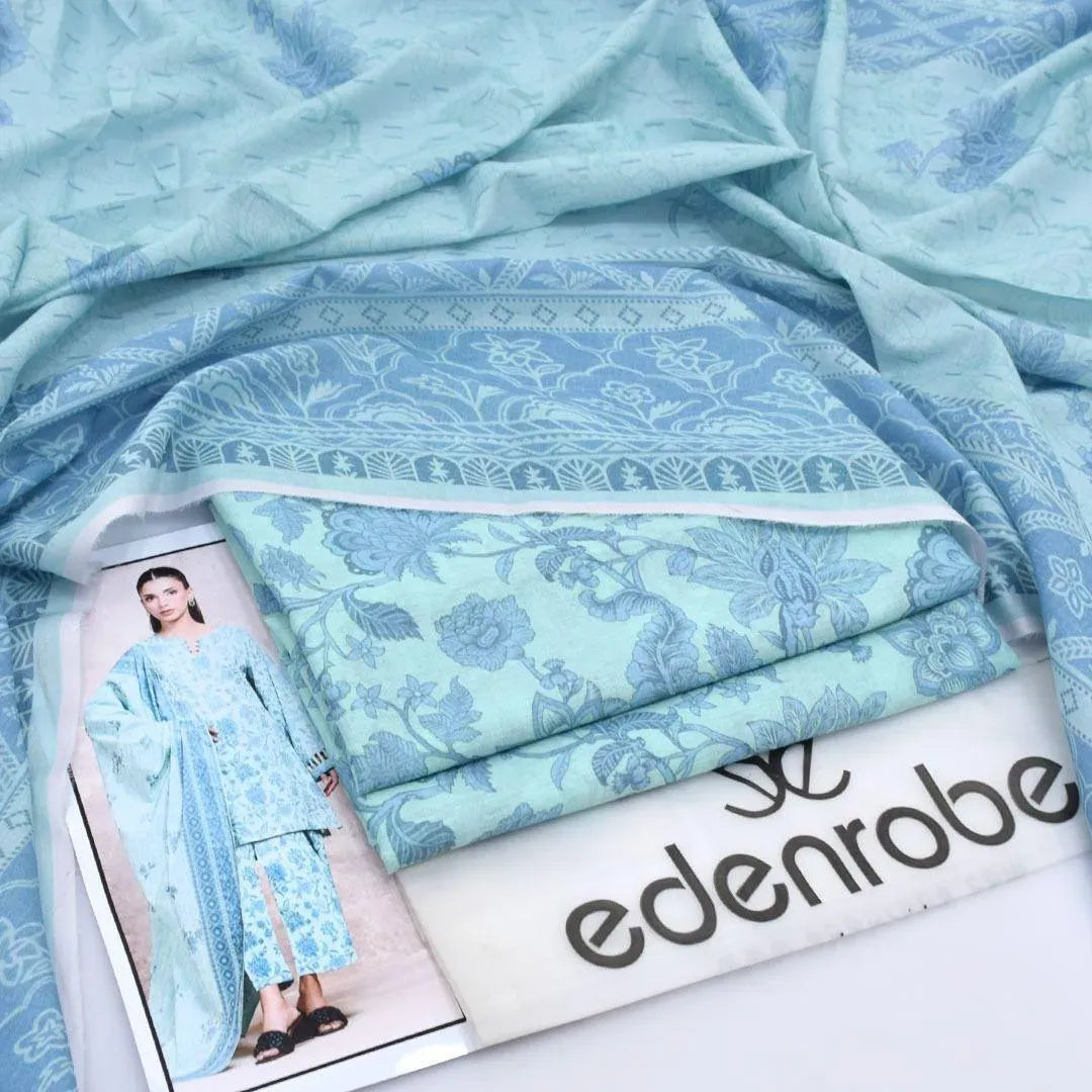 Digital Print Lawn 3Pc Set for Women (Blue)