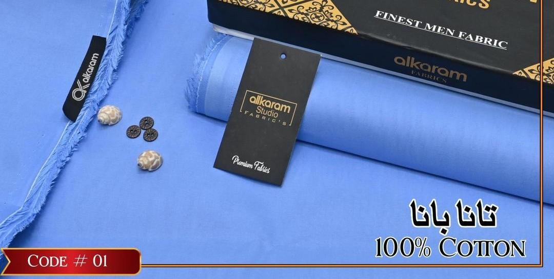 Cotton Unstitched Suit Sky Blue Summer Eid & Wedding Formal Wear