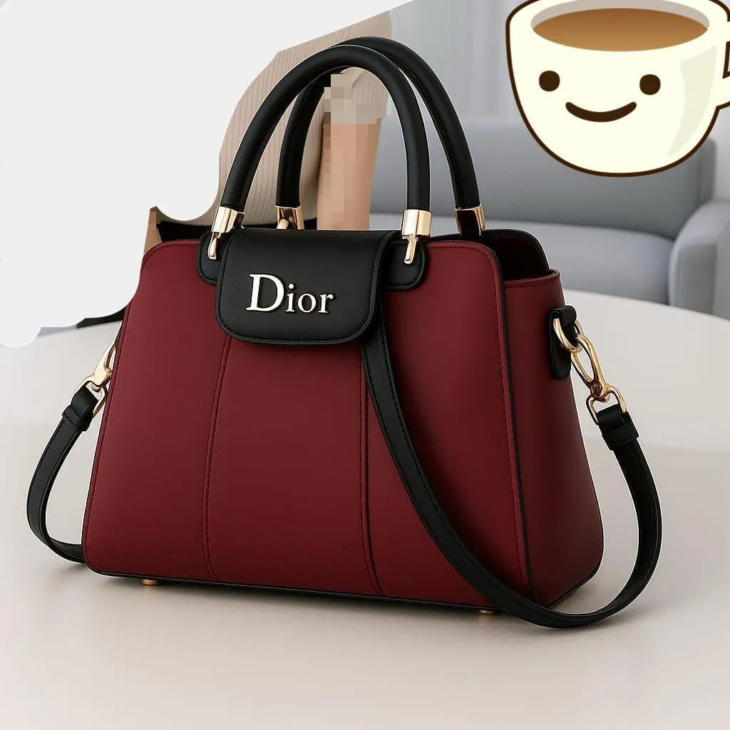Women's Leather Shoulder Bag Black Blue Maroon Pink Beige 9x11"