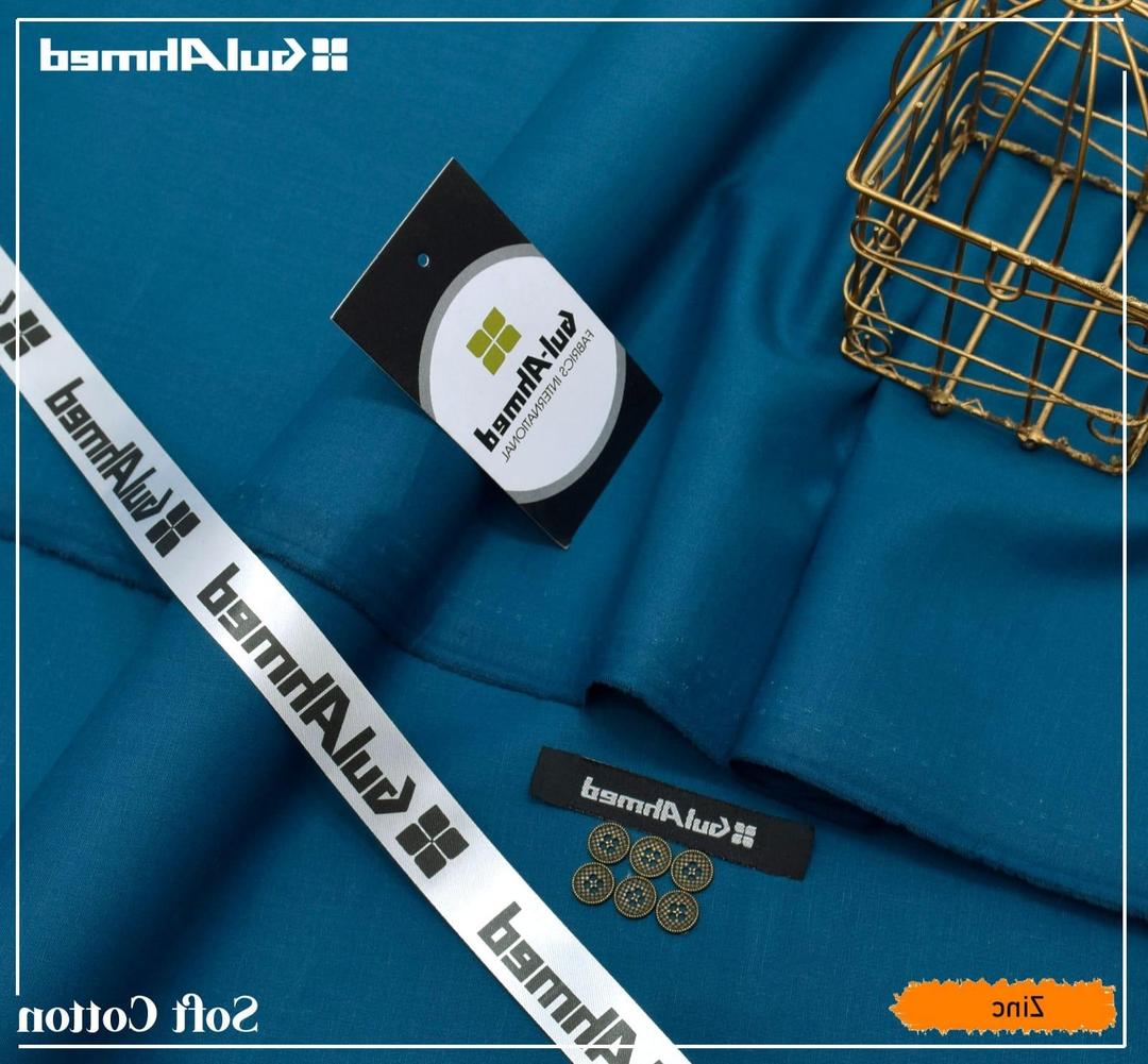 Cotton Suit Summer Men's Zinc Blue  (Unstitched 8 Buttons)