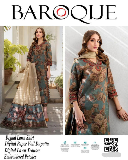 Printed Embroidered Lawn Unstitched Suit Eid Special
