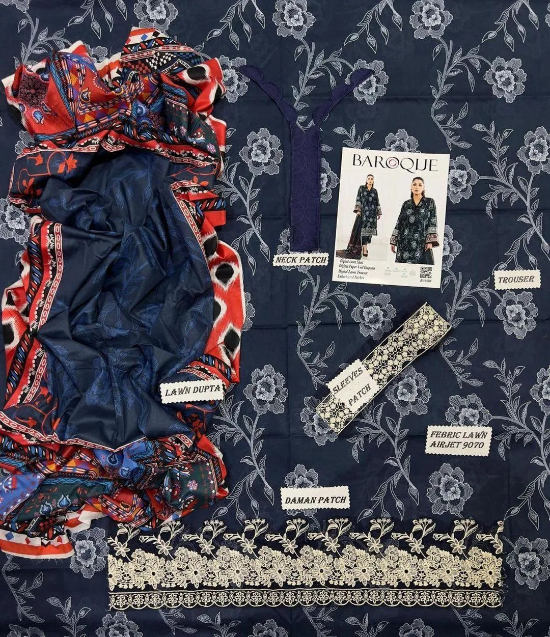 Printed Embroidered Lawn Unstitched Suit Eid Special