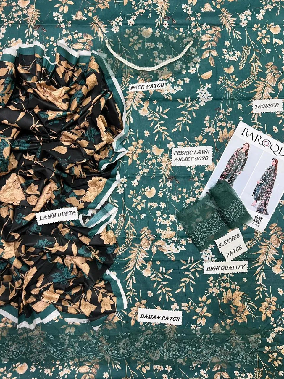 Printed Embroidered Lawn Unstitched Suit Eid Special