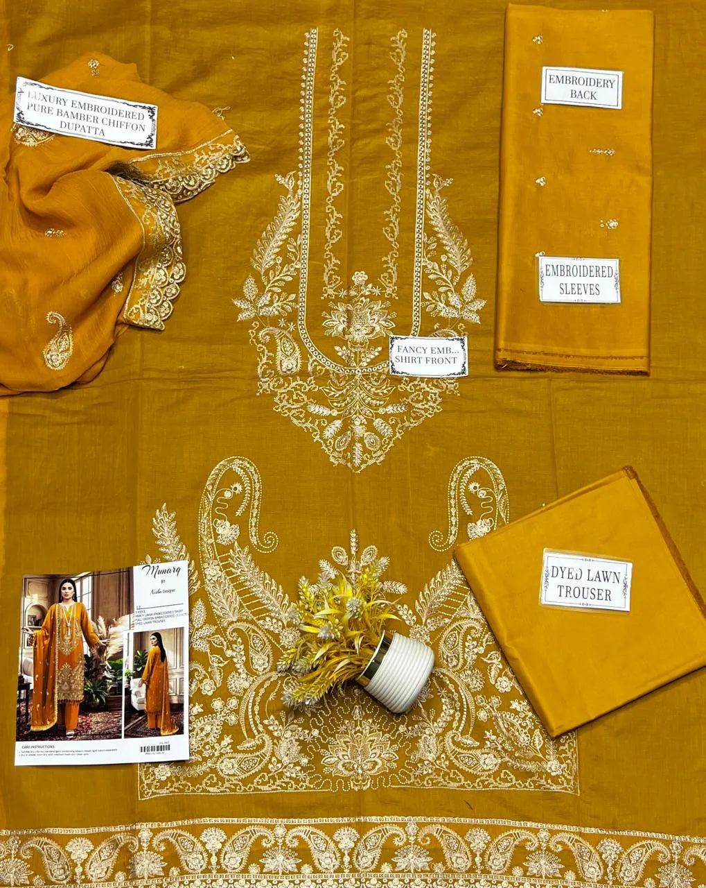 3 Pcs Women's Unstitched Embroidered Suit