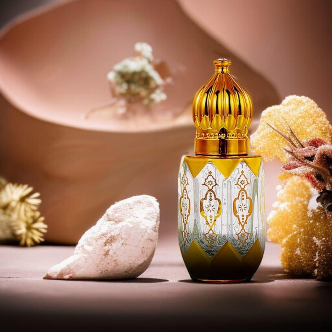 Ghilaf E Kaaba Rose Attar 6ml Alcohol-Free Gold White