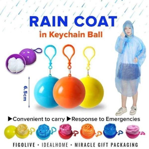 3 Pcs ABS Plastic Keychain Raincoat Multicolor