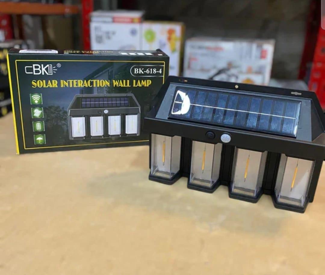 Solar Wall Lamp Motion Sensor Black ABS Outdoor