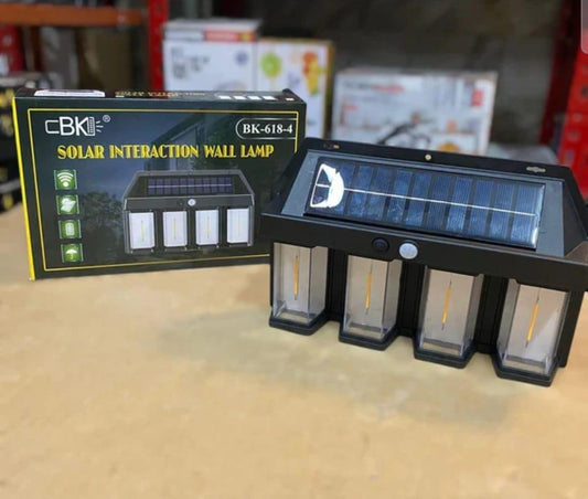 Solar Wall Lamp Motion Sensor Black ABS Outdoor