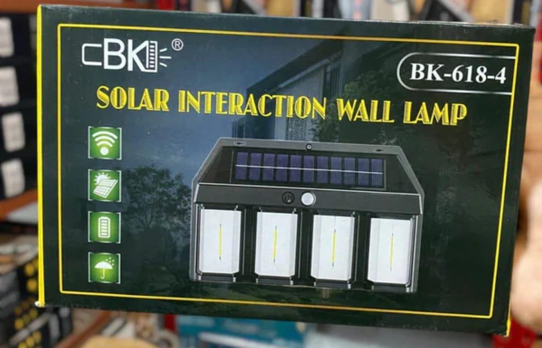 Solar Wall Lamp Motion Sensor Black ABS Outdoor