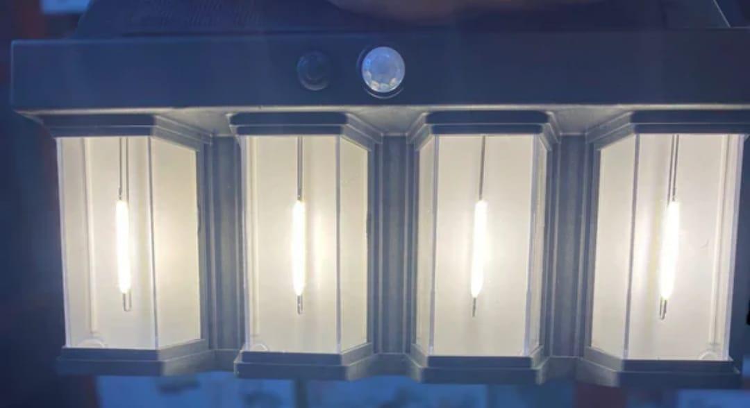 Solar Wall Lamp Motion Sensor Black ABS Outdoor