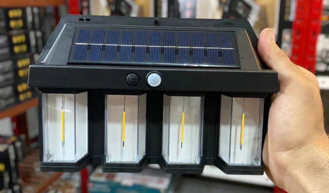 Solar Wall Lamp Motion Sensor Black ABS Outdoor