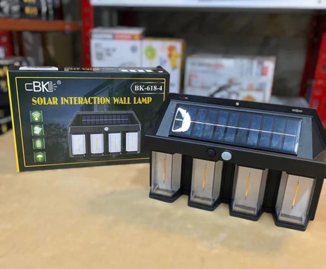 Solar Wall Lamp Motion Sensor Black ABS Outdoor