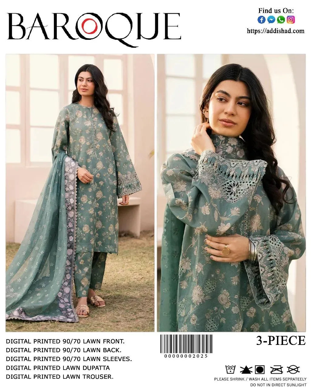 Digital Print Lawn 3-Piece Unstitched Suit (Different Colors) Click Here