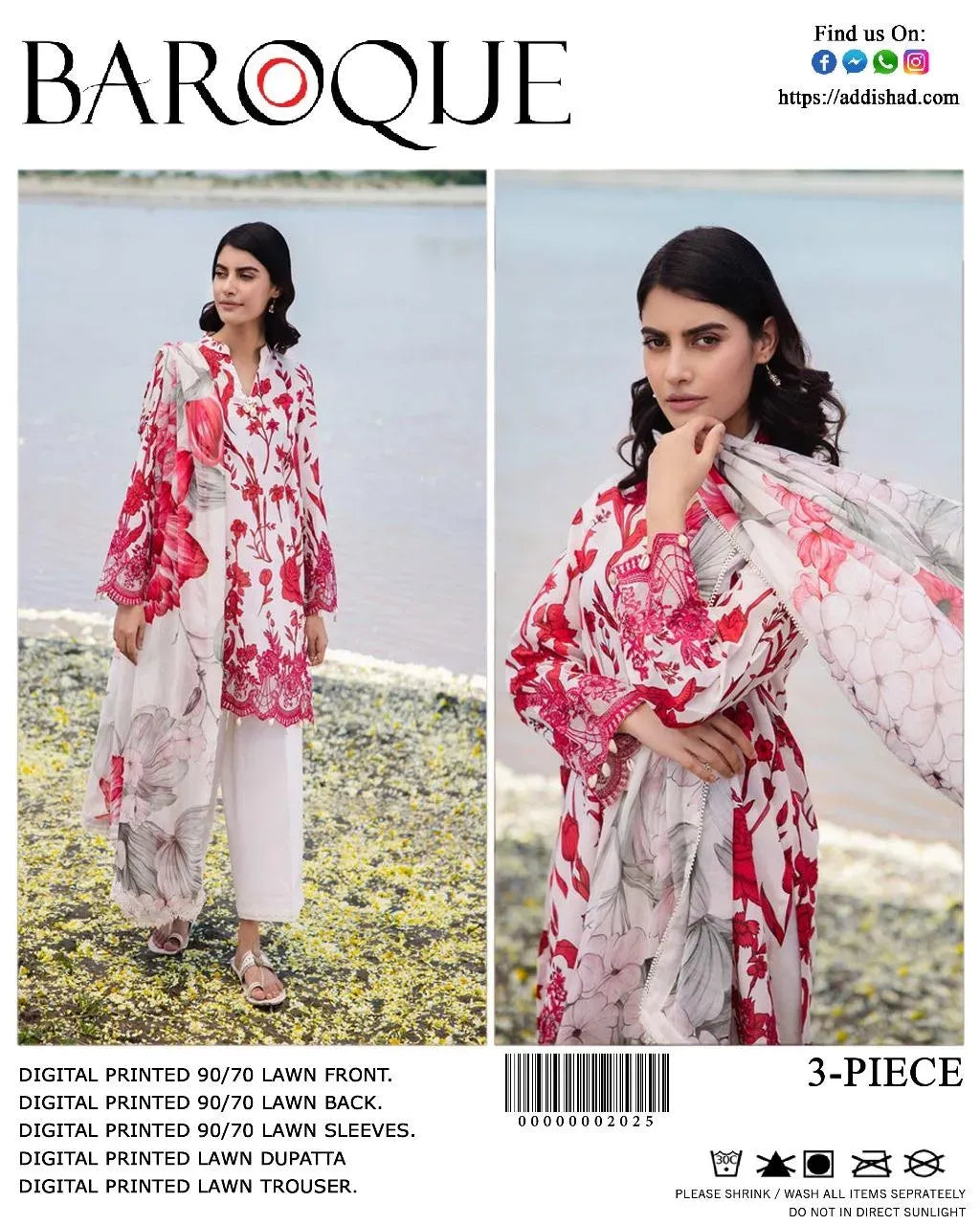 Digital Print Lawn 3-Piece Unstitched Suit (Different Colors) Click Here