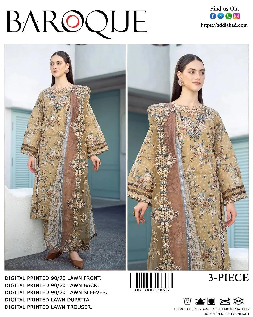 Digital Print Lawn 3-Piece Unstitched Suit (Different Colors) Click Here
