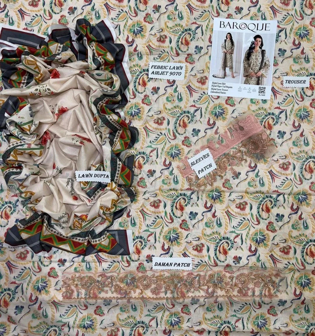 Printed Embroidered Lawn Unstitched Suit Eid Special