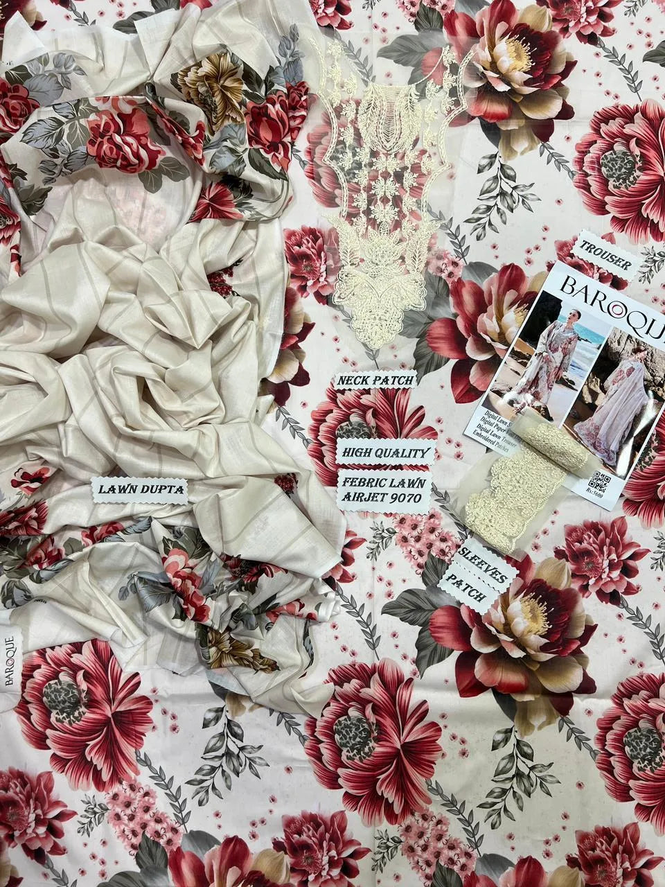 Printed Embroidered Lawn Unstitched Suit Eid Special
