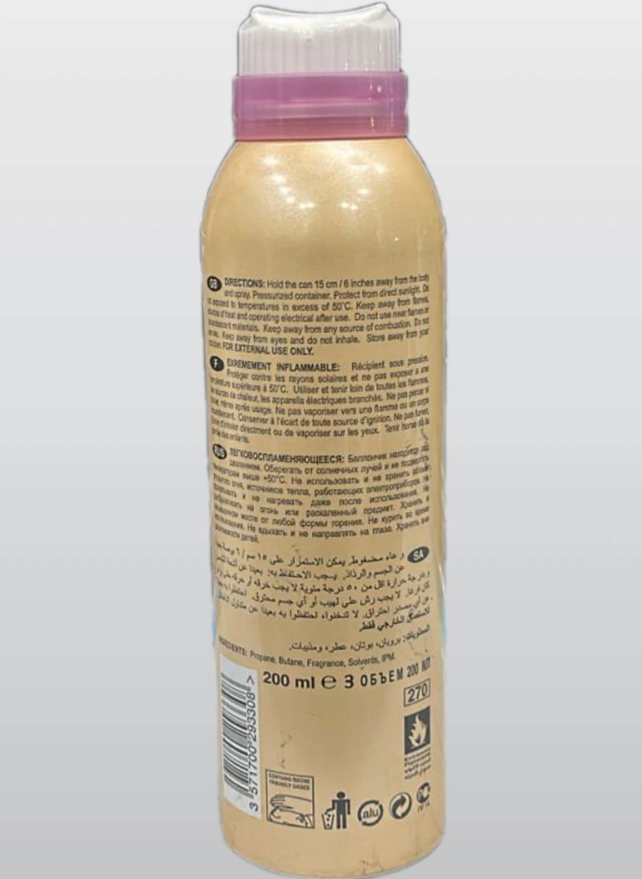 Secret Body Spray Gold Bottle Pink Cap 200ml