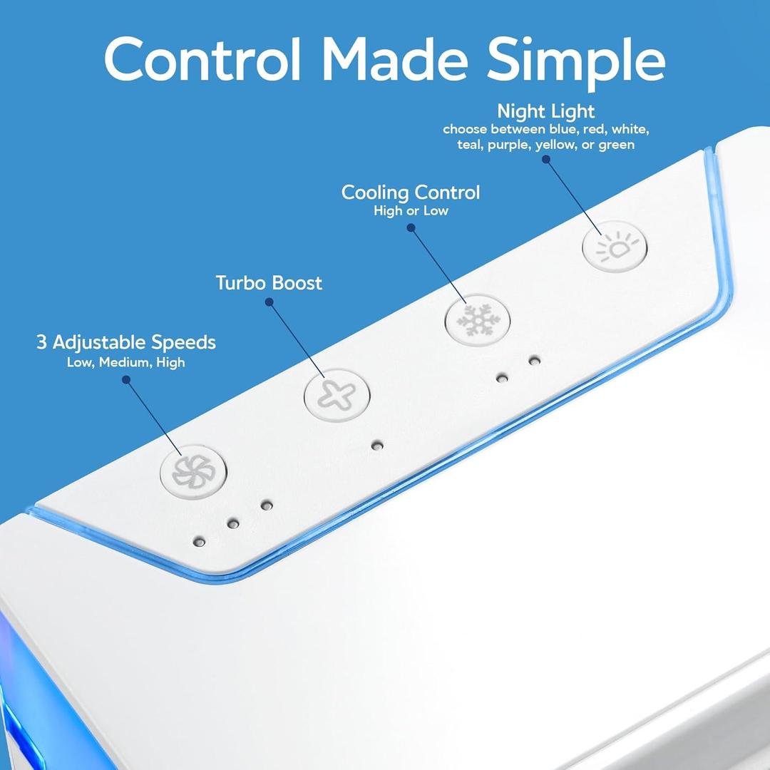 Mini Air Cooler White Portable Quiet Cooling 3cm