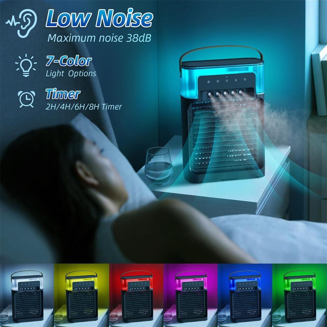 Mini Air Cooler Remote Control Black ABS 3cm