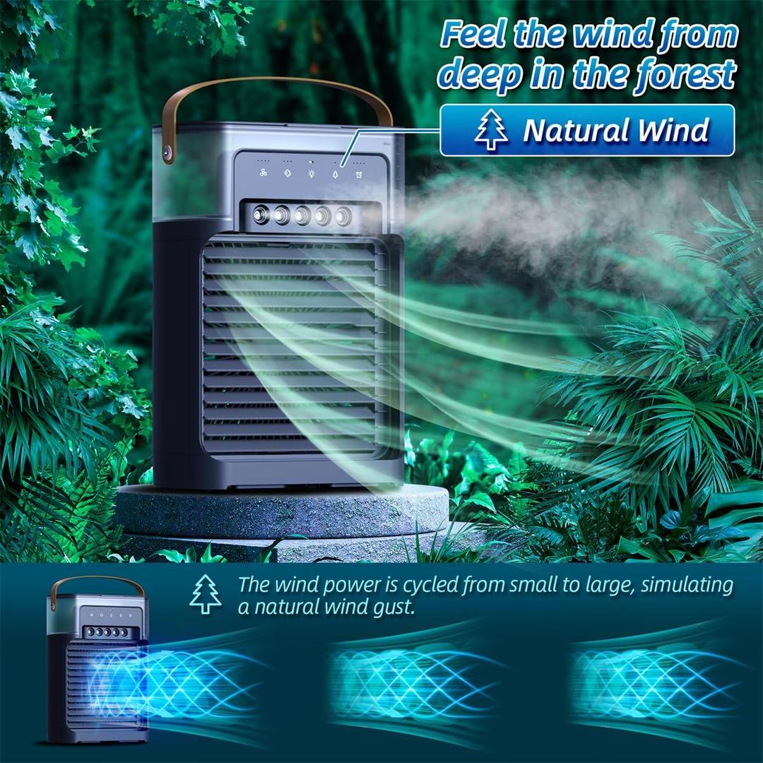 Mini Air Cooler Remote Control Black ABS 3cm