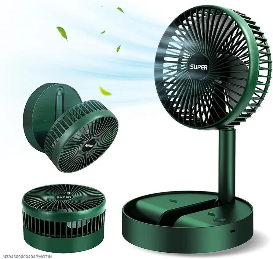 Portable Rechargeable Fan Green 3 Speed ABS