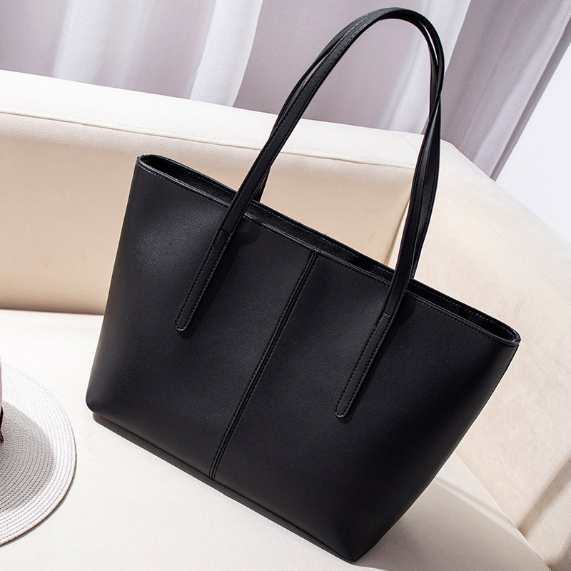 Black Women's  Polyester Large Capacity Shoulder Bag